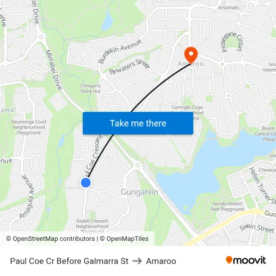 Paul Coe Cr Before Galmarra St to Amaroo map