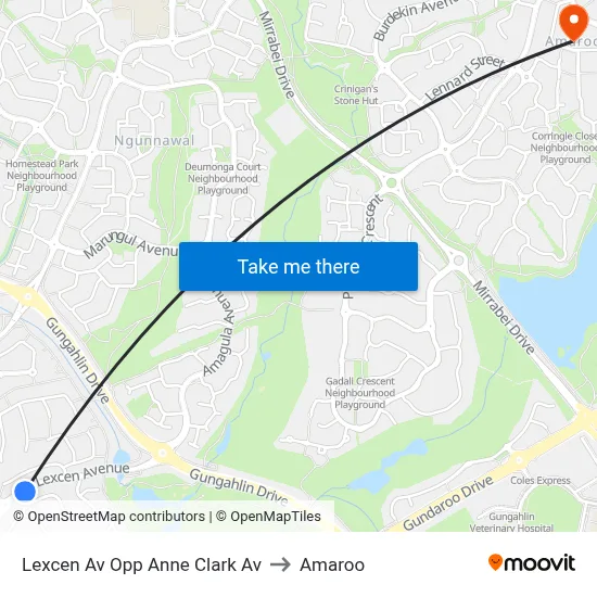 Lexcen Av Opp Anne Clark Av to Amaroo map