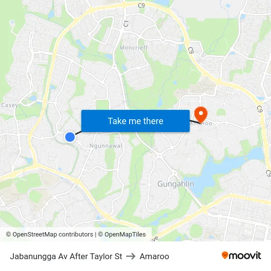 Jabanungga Av After Taylor St to Amaroo map