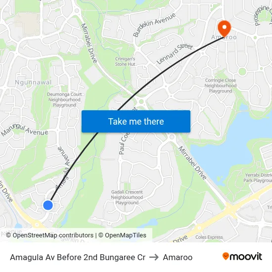 Amagula Av Before 2nd Bungaree Cr to Amaroo map