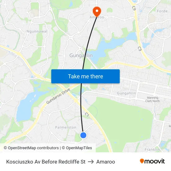 Kosciuszko Av Before Redcliffe St to Amaroo map