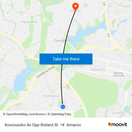 Kosciuszko Av Opp Bollard St to Amaroo map