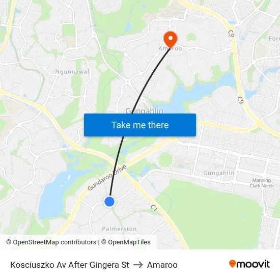 Kosciuszko Av After Gingera St to Amaroo map