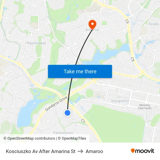Kosciuszko Av After Amarina St to Amaroo map