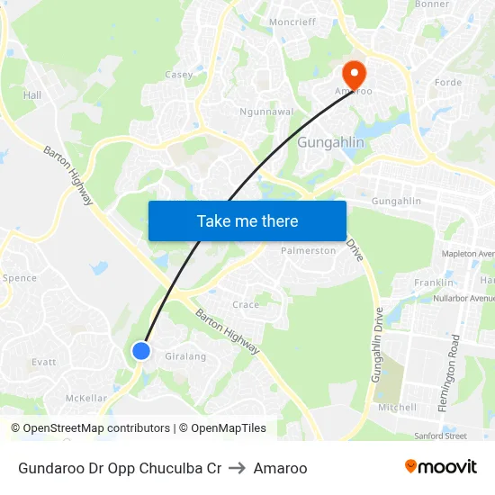 Gundaroo Dr Opp Chuculba Cr to Amaroo map