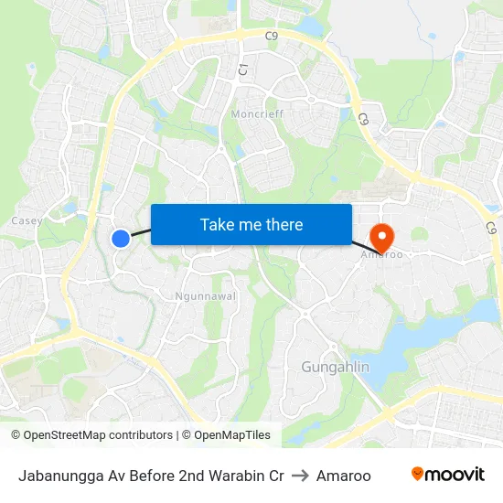 Jabanungga Av Before 2nd Warabin Cr to Amaroo map
