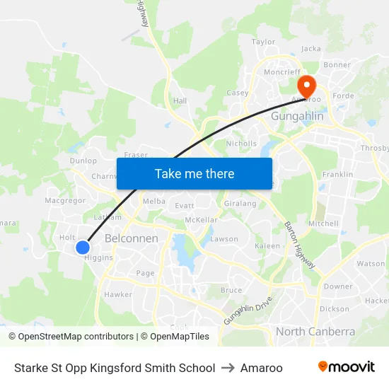 Starke St Opp Kingsford Smith School to Amaroo map