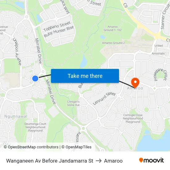 Wanganeen Av Before Jandamarra St to Amaroo map