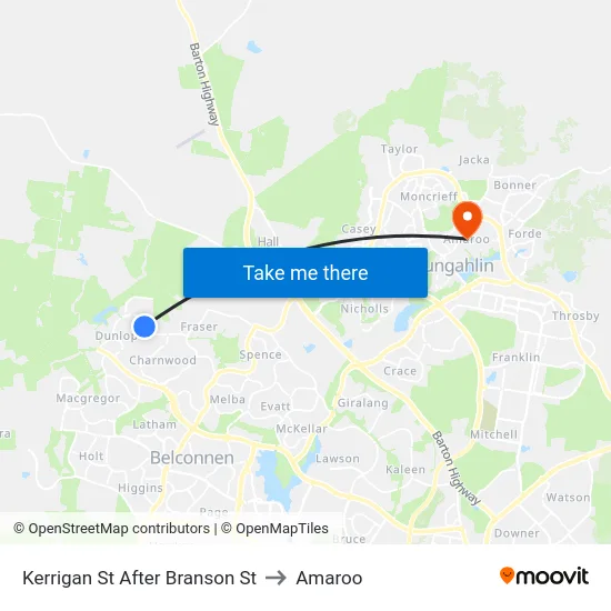 Kerrigan St After Branson St to Amaroo map