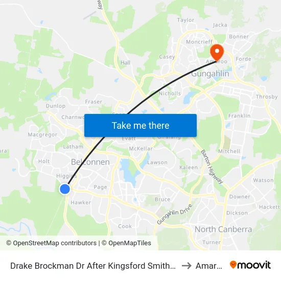 Drake Brockman Dr After Kingsford Smith Dr to Amaroo map