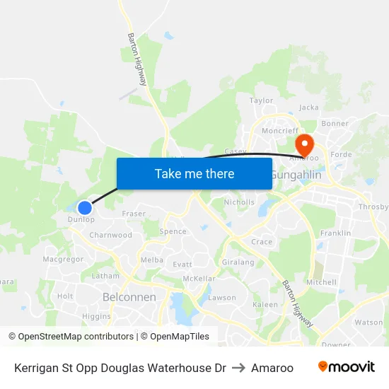 Kerrigan St Opp Douglas Waterhouse Dr to Amaroo map