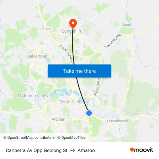 Canberra Av Opp Geelong St to Amaroo map