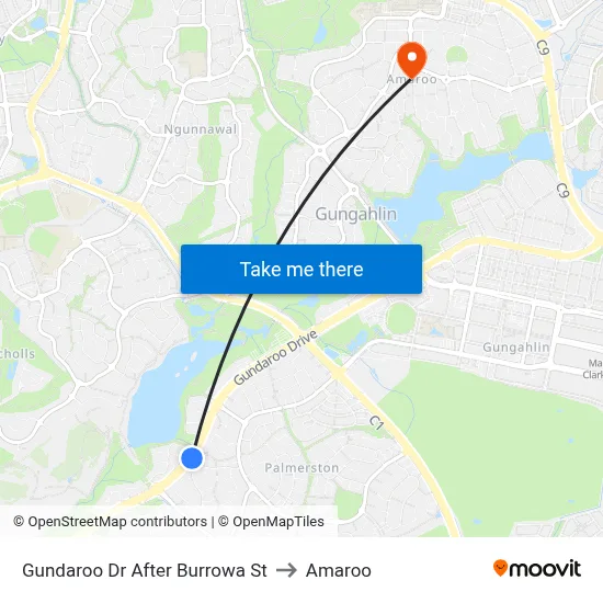 Gundaroo Dr After Burrowa St to Amaroo map