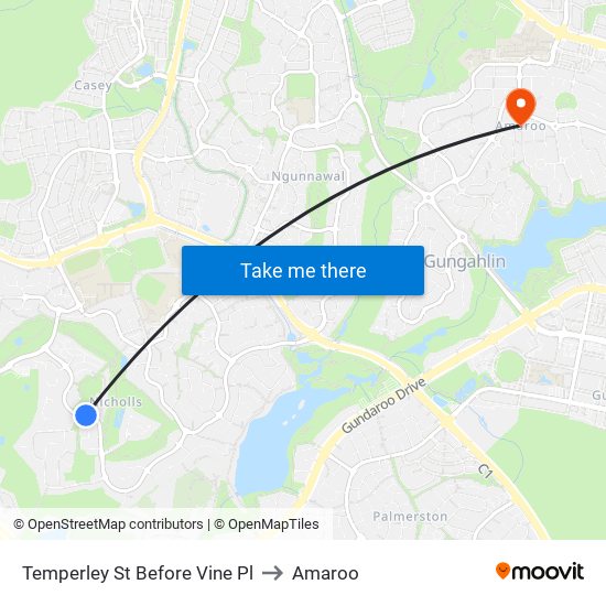 Temperley St Before Vine Pl to Amaroo map