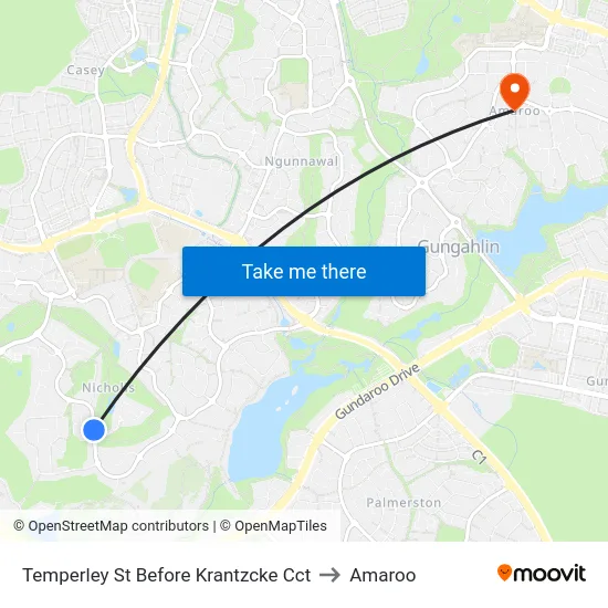 Temperley St Before Krantzcke Cct to Amaroo map