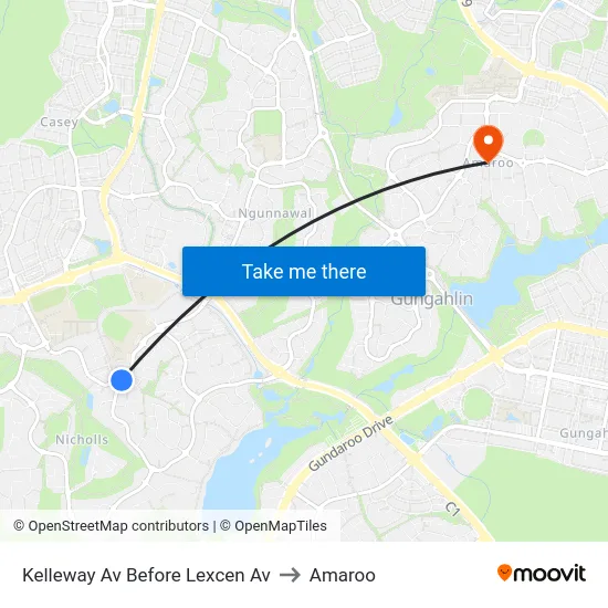 Kelleway Av Before Lexcen Av to Amaroo map