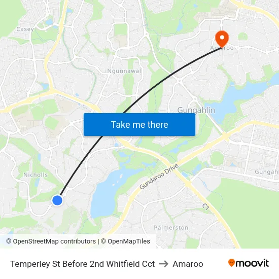 Temperley St Before 2nd Whitfield Cct to Amaroo map