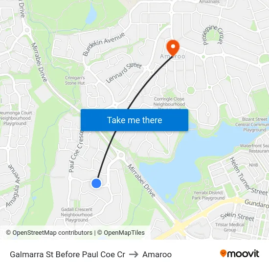 Galmarra St Before Paul Coe Cr to Amaroo map