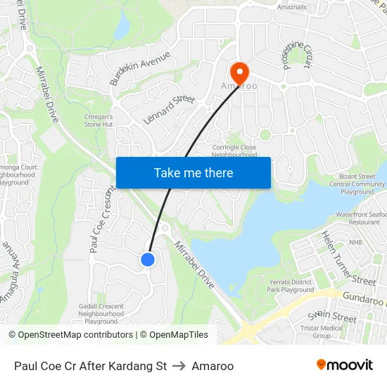 Paul Coe Cr After Kardang St to Amaroo map