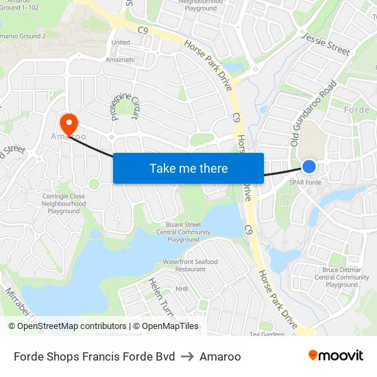 Forde Shops Francis Forde Bvd to Amaroo map