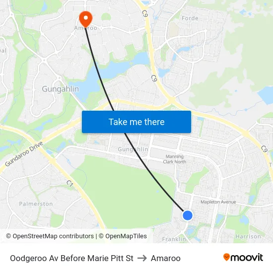 Oodgeroo Av Before Marie Pitt St to Amaroo map