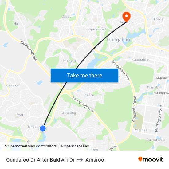 Gundaroo Dr After Baldwin Dr to Amaroo map