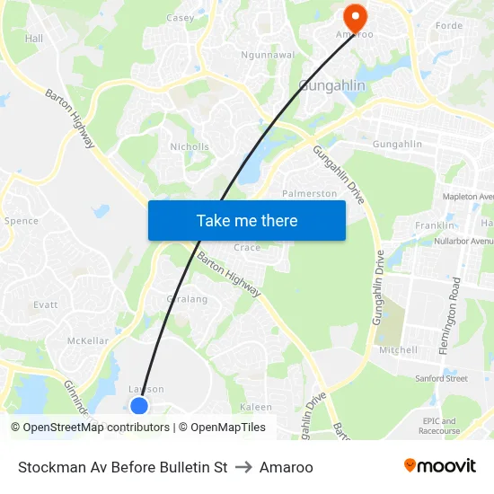 Stockman Av Before Bulletin St to Amaroo map
