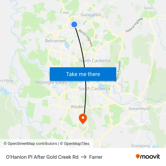 O'Hanlon Pl After Gold Creek Rd to Farrer map