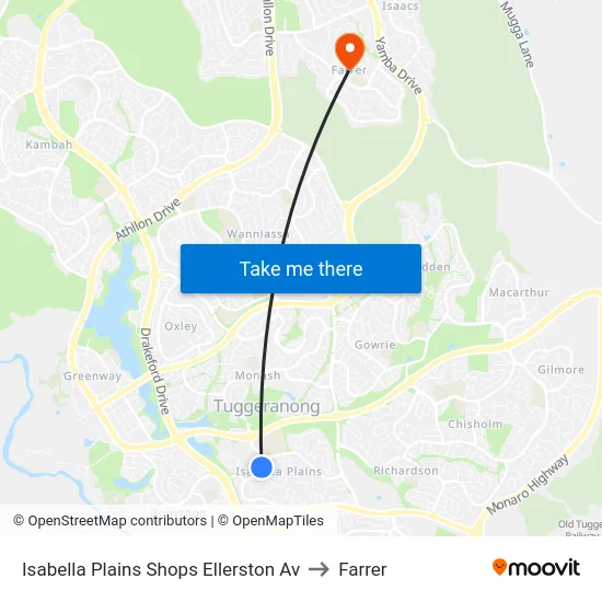 Isabella Plains Shops Ellerston Av to Farrer map