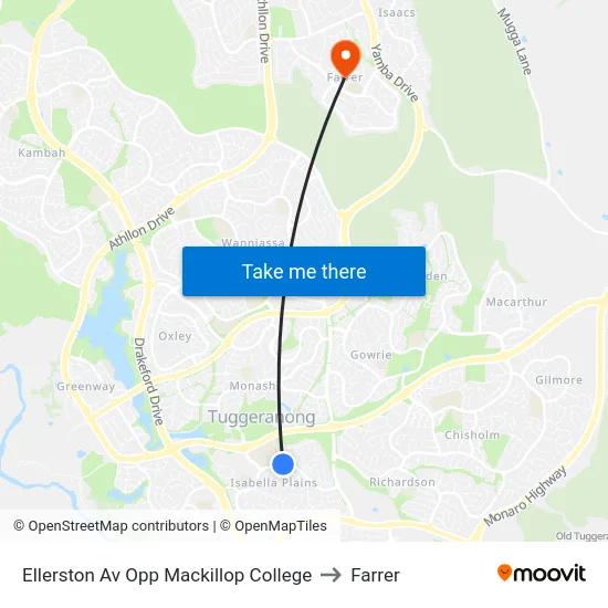 Ellerston Av Opp Mackillop College to Farrer map