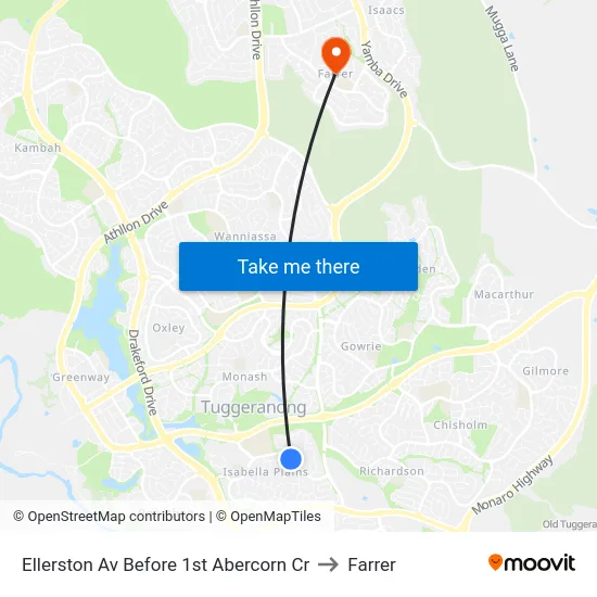 Ellerston Av Before 1st Abercorn Cr to Farrer map