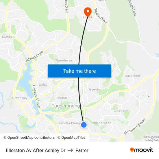 Ellerston Av After Ashley Dr to Farrer map
