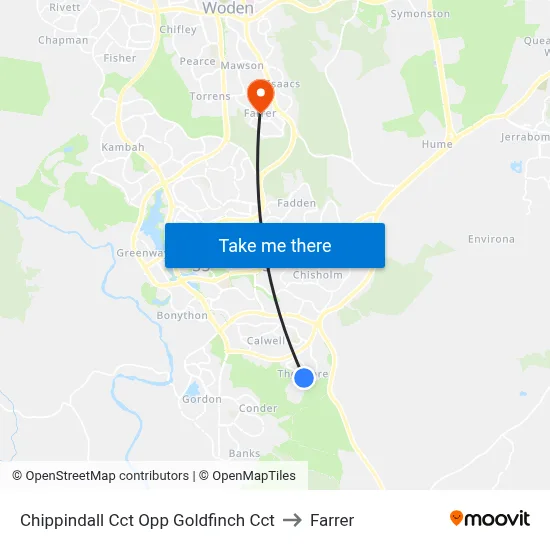Chippindall Cct Opp Goldfinch Cct to Farrer map