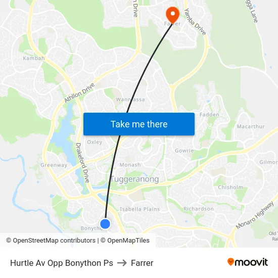 Hurtle Av Opp Bonython Ps to Farrer map
