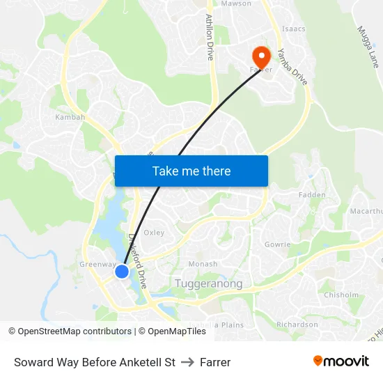 Soward Way Before Anketell St to Farrer map