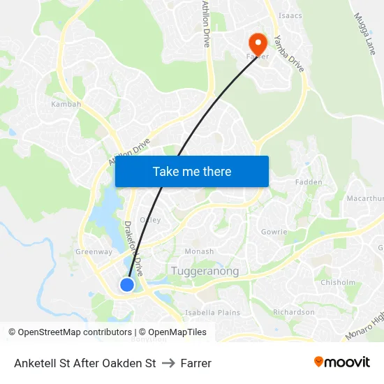 Anketell St After Oakden St to Farrer map
