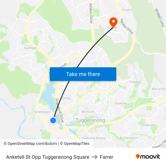 Anketell St Opp Tuggeranong Square to Farrer map