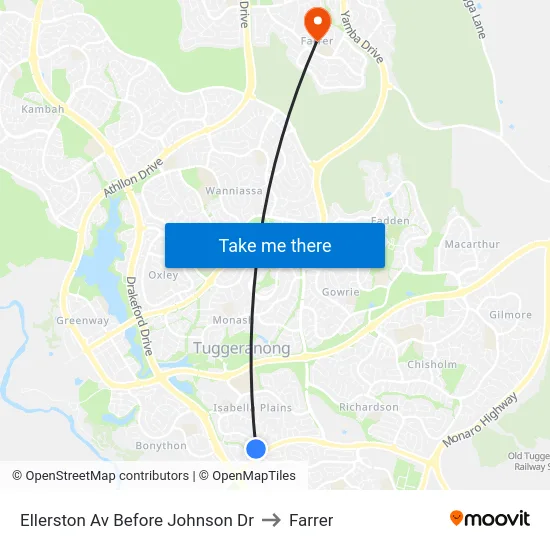 Ellerston Av Before Johnson Dr to Farrer map