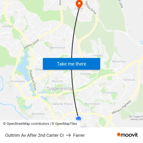 Outtrim Av After 2nd Carter Cr to Farrer map