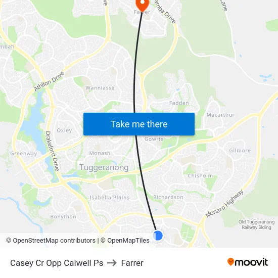 Casey Cr Opp Calwell Ps to Farrer map