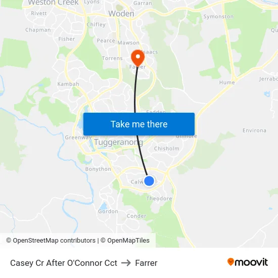 Casey Cr After O'Connor Cct to Farrer map