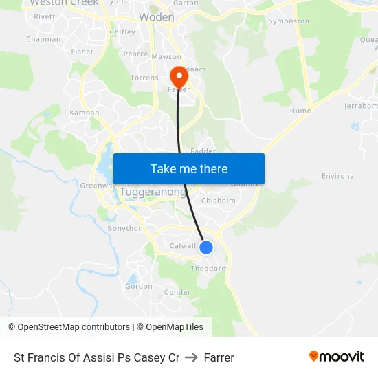 St Francis Of Assisi Ps Casey Cr to Farrer map