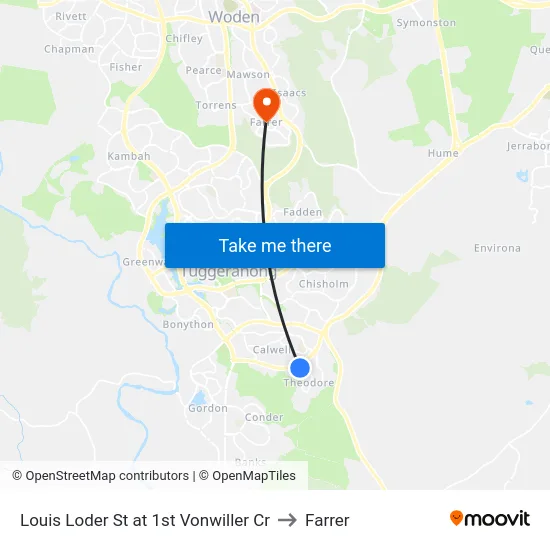 Louis Loder St at 1st Vonwiller Cr to Farrer map