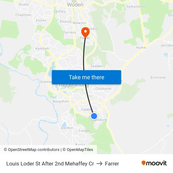 Louis Loder St After 2nd Mehaffey Cr to Farrer map