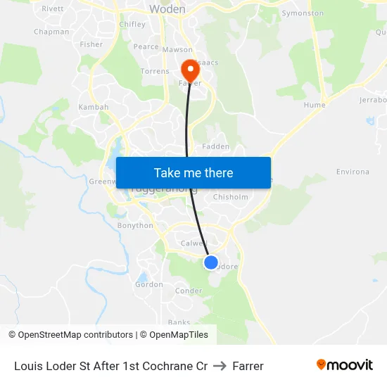 Louis Loder St After 1st Cochrane Cr to Farrer map