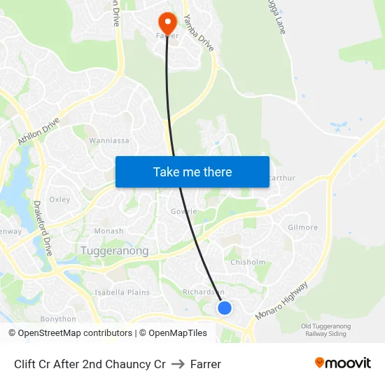 Clift Cr After 2nd Chauncy Cr to Farrer map