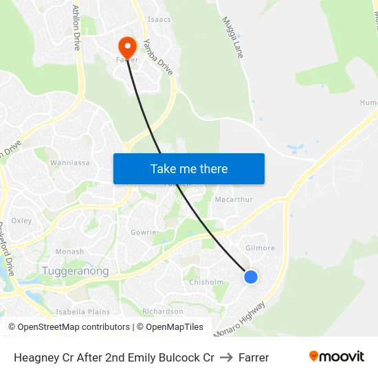 Heagney Cr After 2nd Emily Bulcock Cr to Farrer map