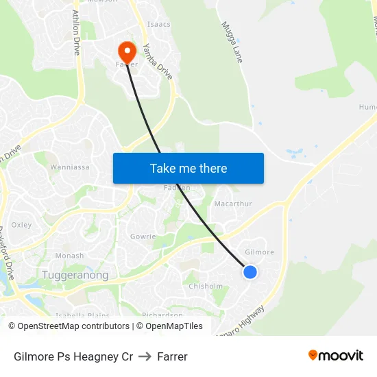 Gilmore Ps Heagney Cr to Farrer map