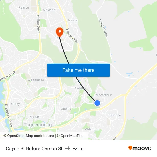 Coyne St Before Carson St to Farrer map