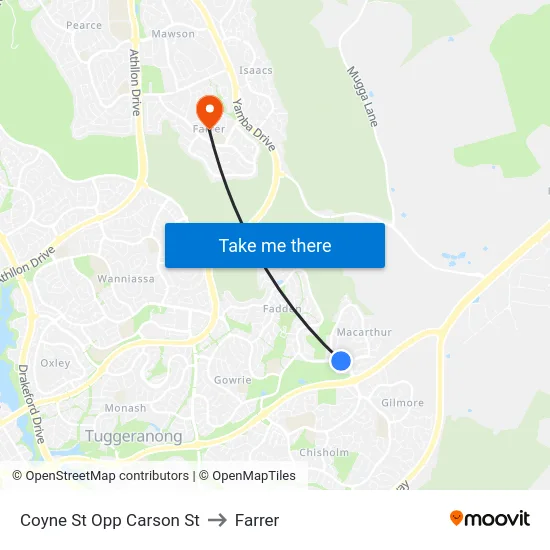 Coyne St Opp Carson St to Farrer map
